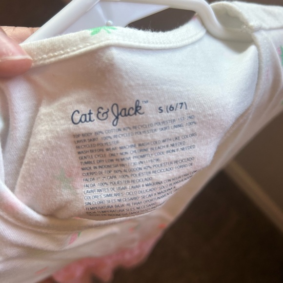 Cat & Jack Girls Spring Pink Tulle Strawberries Tiered Dress - Picture 5 of 5